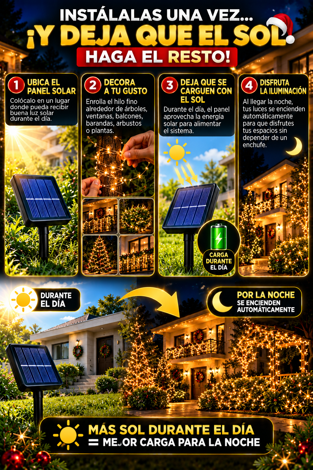 Glowra Luces De Navidad Solares